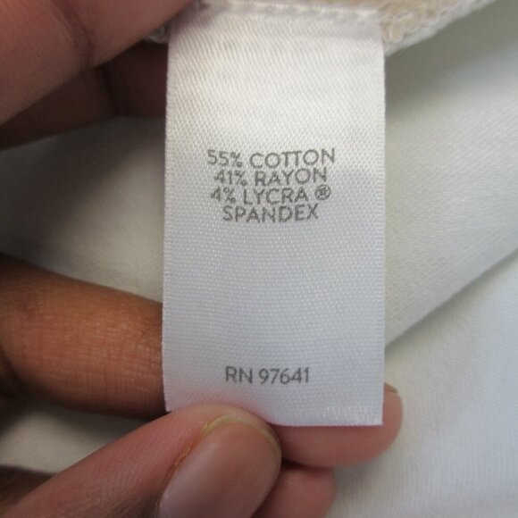 J Jill Women's Pants 14 White Cotton Blend Pleated Stretch Minimalist Beach 432 - Picture 4 of 14